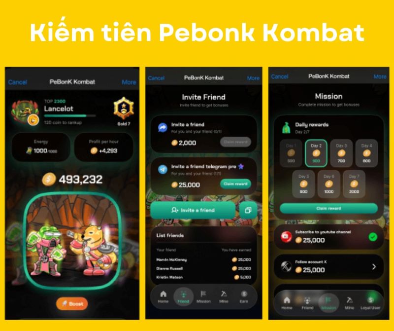 Kiếm tiền từ Pebonk Kombat